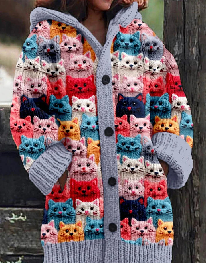 Deana | Colorful Knit Cat Cardigan