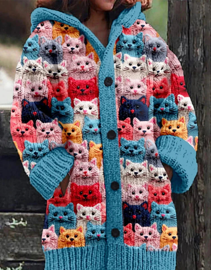 Deana | Colorful Knit Cat Cardigan