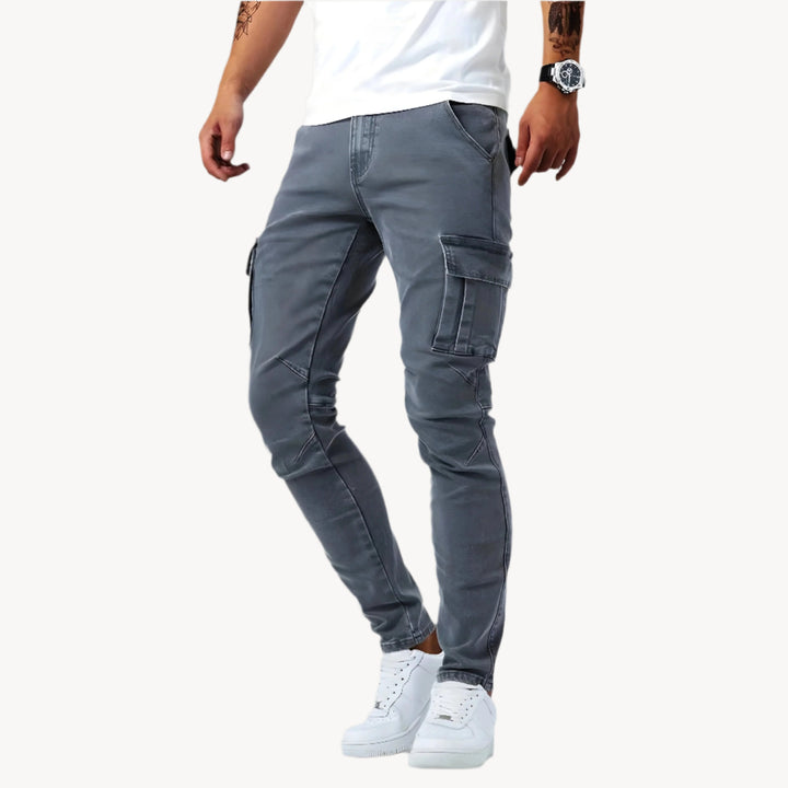 Damon | Stretch denim cargo pants