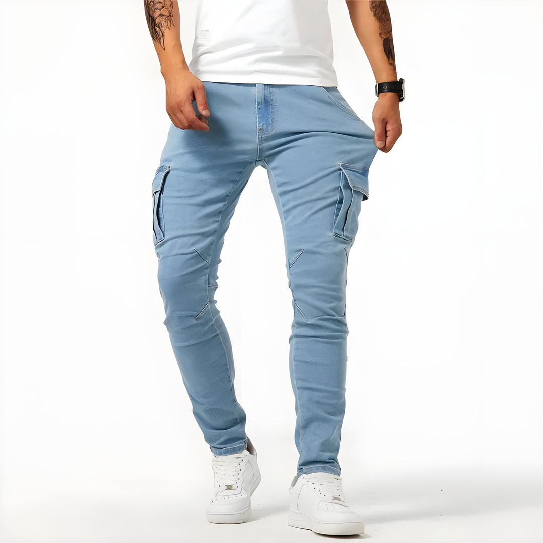 Damon | Stretch denim cargo pants