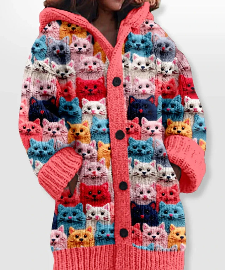 Deana | Colorful Knit Cat Cardigan