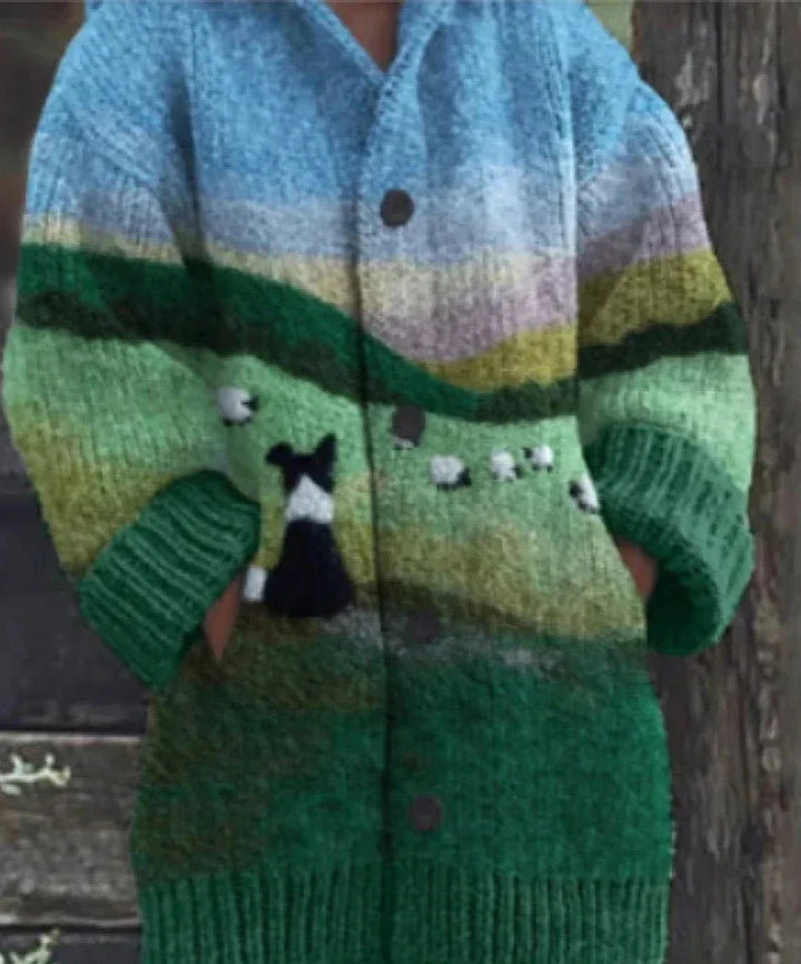 Deana | Colorful Knit Cat Cardigan
