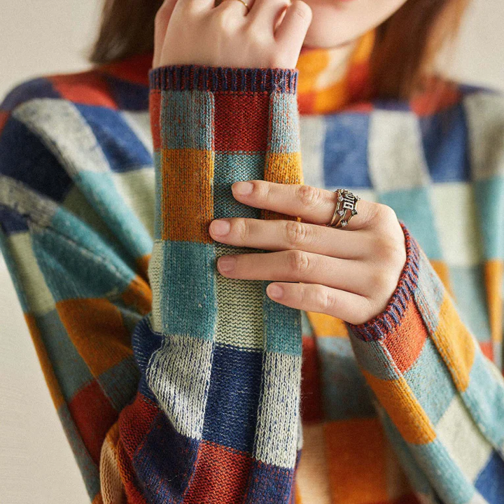 Maya | Patchwork Turtleneck Sweater